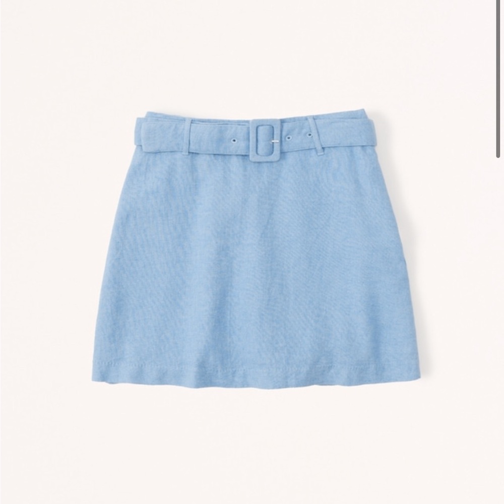 NWOT Abercrombie & Fitch Blue Linen-Blend Skort